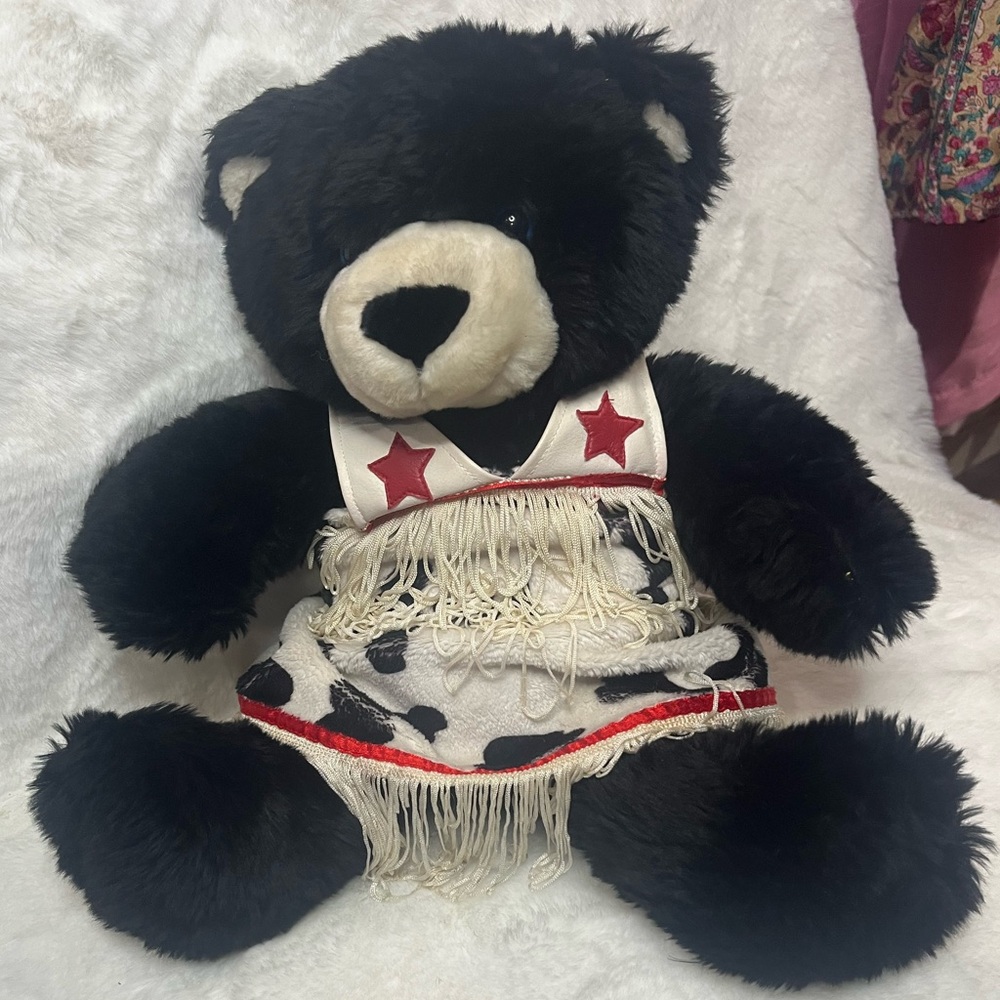 Noah’s Ark Animal Workshop Charming Black and White Stuffed Cowboy Bear